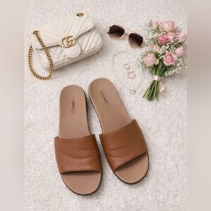 Vionic Brown Slide Sandals